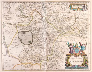 Perugia, Italia, Willem Blaeun teoksessa "Theatrum Orbis Terrarum, sive Atlas Novus", Amsterdam. tekijältä Willem Blaeu