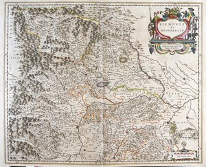 Piemont (Italian alue), teoksessa "Theatrum Orbis Terrarum, sive Atlas Novus", Willem Blaeu, Amsterdam. tekijältä Willem Blaeu