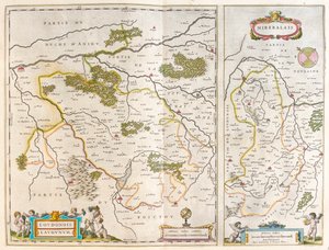 Quercy ja Pyreneet - Mirebeaux, teoksessa "Theatrum Orbis Terrarum, sive Atlas Novus", Willem Blaeu, Amsterdam. tekijältä Willem Blaeu