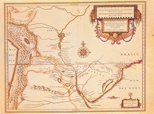 Rio de ll Plate, Hopeajoki ja Parana-allas Paraguayssa, Willem Blaeun atlaksesta. tekijältä Willem Blaeu