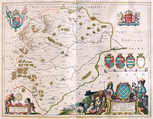 Rutland shire, teoksessa "Theatrum Orbis Terrarum, sive Atlas Novus", kirjoittanut Willem Blaeu, Amsterdam. tekijältä Willem Blaeu