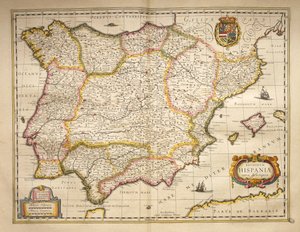 Espanja Willem Bleaun Theatrum Orbis Terrarumilta Amsterdamista tekijältä Willem Blaeu