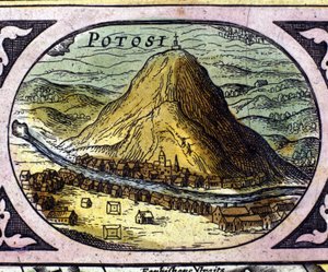 Potosín (Bolivia) hopeakaivokset William Blaeun Atlasin jälkeen