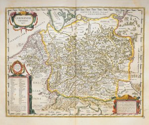 Veteris Saksa Willem Bleaun Theatrum Orbis Terrarumilta Amsterdamista tekijältä Willem Blaeu