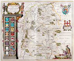 Wilshire, teoksessa "Theatrum Orbis Terrarum, sive Atlas Novus", Willem Blaeu, Amsterdam. tekijältä Willem Blaeu