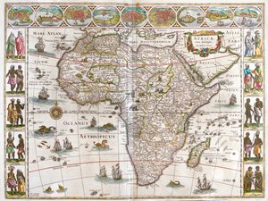 Afrikka, teoksessa "Theatrum Orbis Terrarum, sive Atlas Novus", kirjoittanut Willem Blaeu, Amsterdam. tekijältä Willem Blaeu