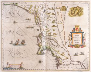 Yhdysvaltojen koillisrannikko, Willem Blaeun teoksessa "Theatrum Orbis Terrarum, sive Atlas Novus", Amsterdam. tekijältä Willem Blaeu