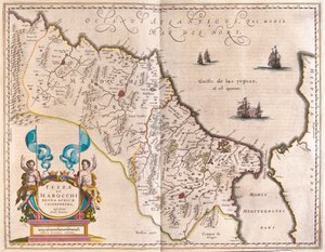 Luoteis-Afrikka ja Marokko, teoksessa "Theatrum Orbis Terrarum, sive Atlas Novus", Willem Blaeu, Amsterdam. tekijältä Willem Blaeu