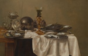 Aamiainen asetelma tekijältä Willem Claesz. Heda