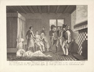 Orangen prinssi haavansa jälkeen kenttäsairaalan hoidossa, 1815