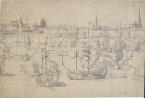 Hollannin laivasto Copenhagen Red 1658 -aluksella tekijältä Willem I van de Velde