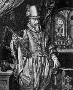 Muotokuva Maurice of Nassausta, Orangen prinssistä (1567-1625), kaiverrus Willem Jacobsz Delff (1580-1638)