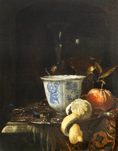 "Asetelma kiinalaisella posliinikulholla" Willem Kalfin (1619-1693) maalaus Öljy kankaalle, 52,5x41,8 - Fondation Custodia tekijältä Willem Kalf