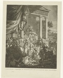 Allegorinen esitys Alankomaiden ja Ranskan välisestä liitosta, 1795 Palautettu vapaus Alankomaissa ja liitto Ranskan kanssa (otsikko esineessä) tekijältä Willem Kok