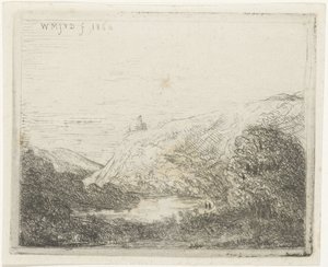 Vuoristomaisema joen kanssa tekijältä Willem Matthias Jan van Dielen