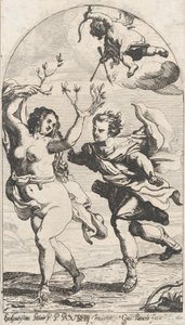 Daphne pakenee Apolloa Cupidon yläpuolella, 1631.