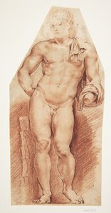 Antiikkiveistos "Belvedere Antinous" edestä katsottuna