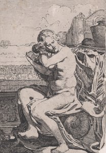 Bathsheba kampaa hiuksiaan, n. 1615.