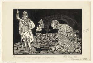 Mies, naiset ja lapset olohuoneessa tekijältä Willem Pothast (signed by artist)