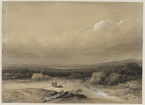 Maisema tekijältä Willem Roelofs (I) (signed by artist)