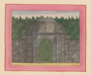 Laubengang mit Tor für eine Hecke in den Gärten von Versailles tekijältä Willem Swidde
