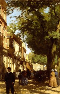 Keskipäivä vilkkaalla kaupunginkadulla tekijältä Willem Tholen