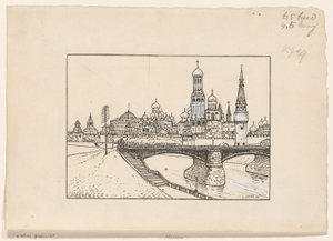 Näkymä Kremlistä Moskovassa tekijältä Ludwig Willem Reymert Wenckebach