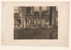 Talot Oudezijds Achterburgwalilla Amsterdamissa tekijältä Willem Witsen (signed by artist)