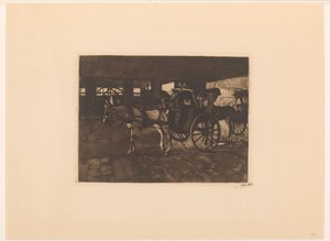 Odottavat vaunut Lontoon Charing Crossin sillan alla tekijältä Willem Witsen (signed by artist)