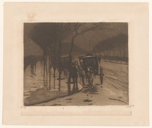 Odottavat vaunut Victoria Embankmentilla Lontoossa tekijältä Willem Witsen (signed by artist)
