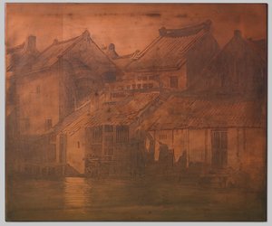 Batavia. taloja kaliin suljetussa rivissä tekijältä Willem Arnoldus Witsen