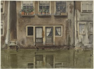 Haus an einer Gracht Amsterdamissa (Talot kanavan varrella Amsterdamissa) tekijältä Willem Arnoldus Witsen