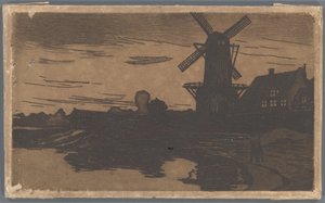 Tuulimylly veden äärellä, Wijk bij Duurstede tekijältä Willem Arnoldus Witsen