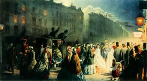 "Scene in the Strand at Night", c1860, 1942.