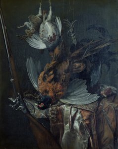 Asetelma Dead Gamen kanssa (öljy kankaalle) tekijältä Willem van Aelst