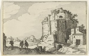 Roomalainen raunio Roomalaiset rauniot ja rannikkomaisemat (sarja 1) (sarjan nimi) tekijältä Willem van Nieulandt (II)
