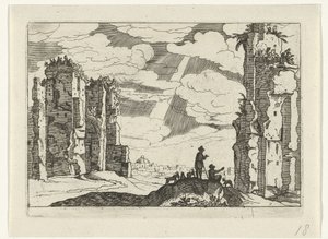 Caracallan kylpylän rauniot Rooman rauniot (sarja 2) (sarjan nimi) tekijältä Willem van Nieulandt (II)