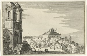 Trinità dei Monti Roomassa Romeinse ruïnes en kustlandschappen (sarja 1) (sarjan nimi) tekijältä Willem van Nieulandt (II)