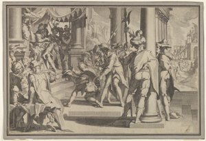 Allegoria oikeudenmukaisuudesta Lain pyhyys ja oikeuskohtaus, joka kuvaa miehen armahdusta..., 1605. tekijältä Willem van Swanenburg