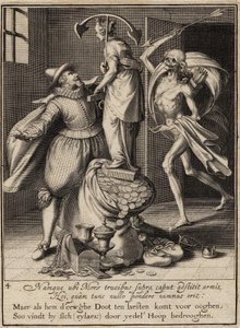 Kuolema nuolen kanssa, joka lyö miehen alas, 1609