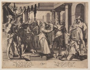 Salomonin tuomio, levy 2 teoksesta Thrones of Justice (Thronus Iustitiae). tekijältä Willem van Swanenburgh