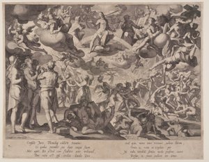 Viimeinen tuomio, laatta 13 sarjasta Oikeuden valtaistuimet (Thronus Iustitiae). tekijältä Willem van Swanenburgh