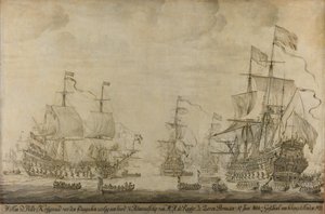Sotaneuvosto seitsemän provinssin laivalla, Michiel Adriaensz de Ruyterin lippulaivalla, 10. kesäkuuta 1666, ennen neljän päivän taistelua: jakso toisesta Englannin ja Hollannin sodasta
