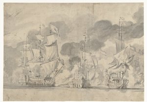 Lowestoftin taistelu 13. kesäkuuta 1665 tekijältä Willem van de Velde (I)