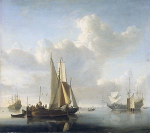 Laivat ennen rannikkoa Laivat pois rannikolta tekijältä Willem van de Velde (II)