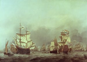 Kuninkaallisen prinssin antautuminen, 3. kesäkuuta 1666 tekijältä Willem van de Velde