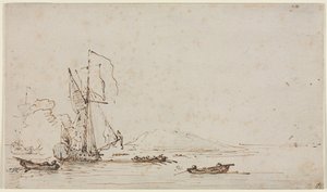 Yacht vastaanottaa tervehdys tekijältä Willem van de Velde