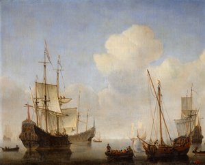 Hollantilainen laivue Länsi-Afrikan rannikolla, 1660-luku. tekijältä Willem van de Velde the Younger