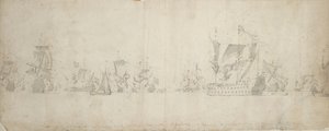 Alankomaiden laivasto sotaneuvoston jälkeen 8.-18. elokuuta 1665. tekijältä Willem van de the Elder Velde
