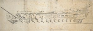 Royal Thérèse -aluksen () muotokuva, 70-80-tykkinen alus, joka rakennettiin Paris-nimellä vuonna 1670, nimettiin uudelleen vuonna 1671 ja tuomittiin vuonna 1690.